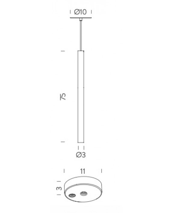 Nemo Canna Nuda Metallo Pendant Lamp